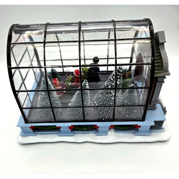 Lighted Christmas Village Greenhouse Holiday Xmas Collectible Building - Picture 5 of 16